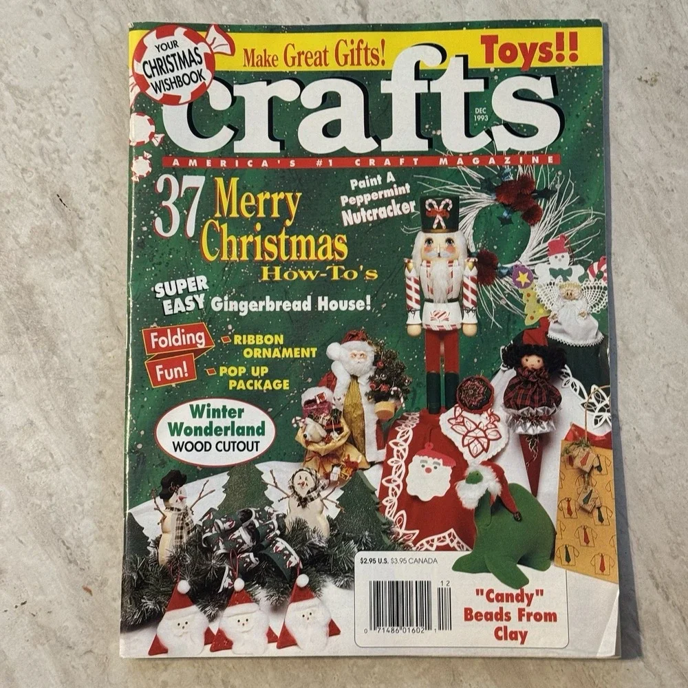 CRAFTS MAGAZINE DECEMBER 1993 CHRISTMAS ISSUE W/PULL-OUT FULL SIZE‎ PATTERNS